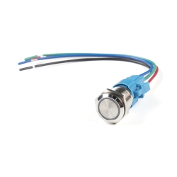 Metal Pushbutton with Wires - Momentary (16mm, Yellow)
