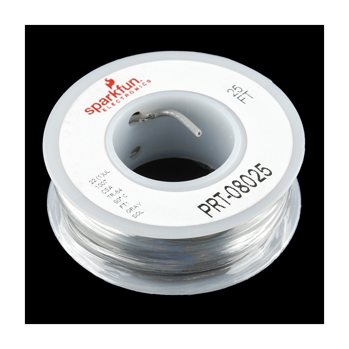 Hook-up Wire - Gray (22 AWG)