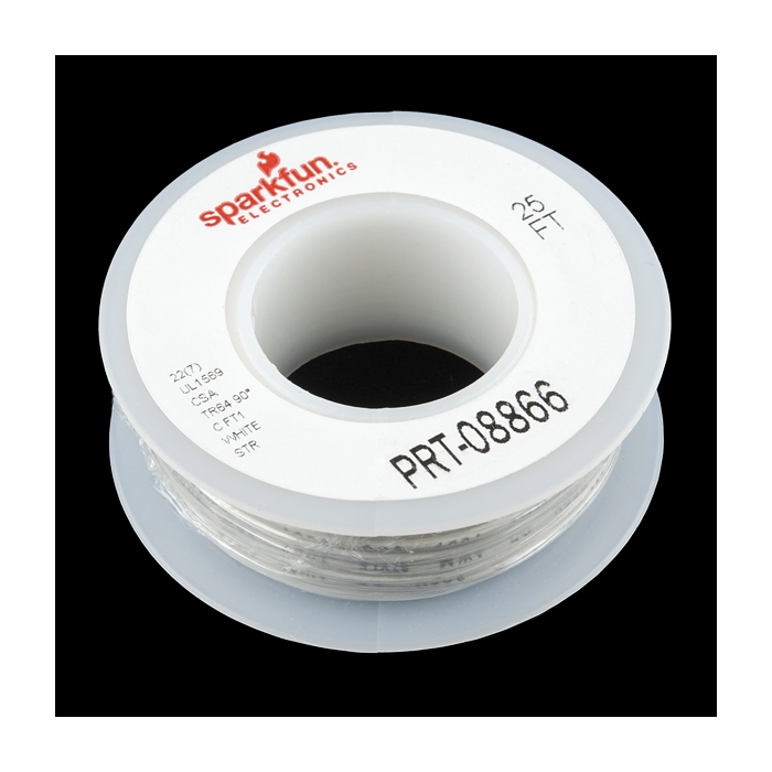Hook-up Stranded Wire - White (22 AWG)