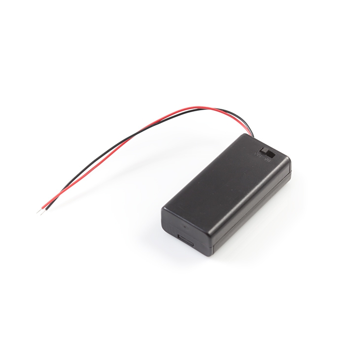 Battery Holder 2xAA with Cover and Switch