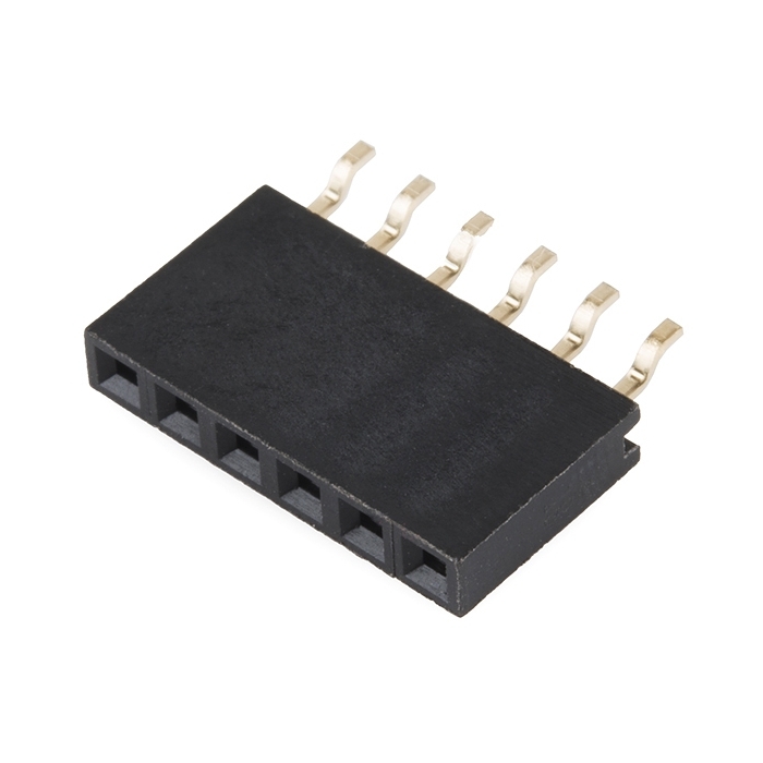 Header - 6-pin Female (SMD, 0.1", Right Angle)