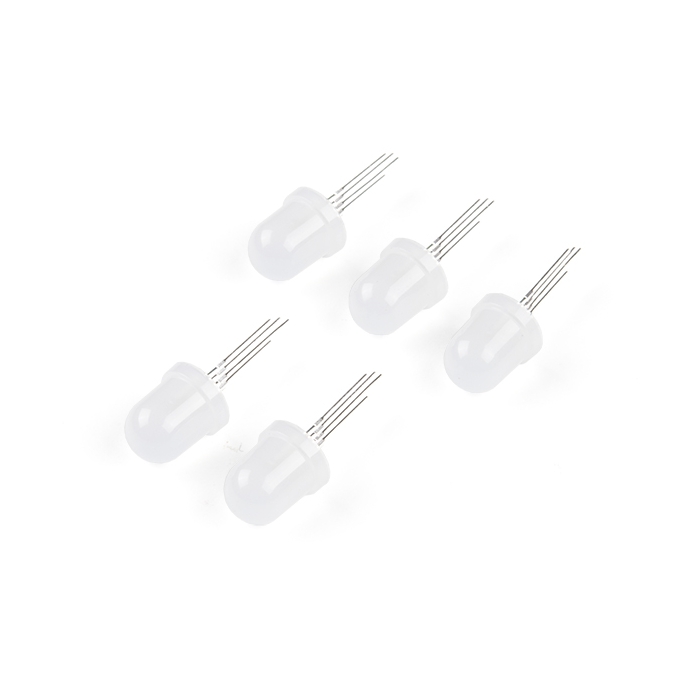 LED - RGB Addressable, PTH, 8mm Diffused (5 Pack)