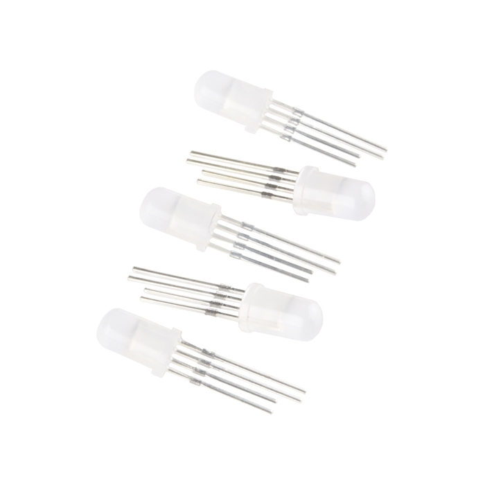 LED - RGB Addressable, PTH, 5mm Diffused (5 Pack)