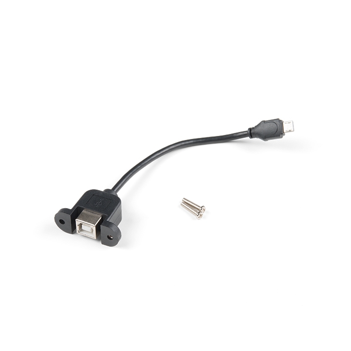 Panel Mount USB-B to Micro-B Cable - 6"