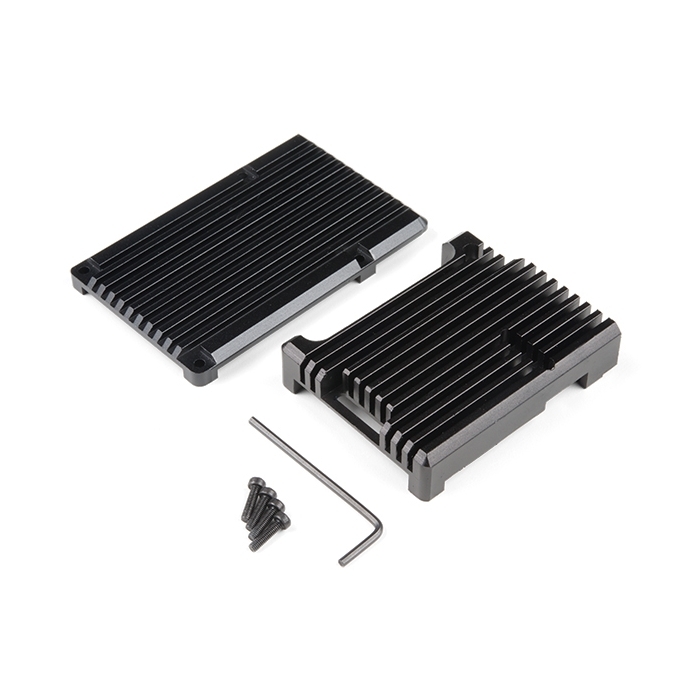 Aluminum Heatsink Case for Raspberry Pi 4 - Obsidian Black