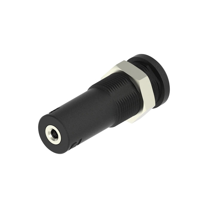 4mm Sheathed Banana Jack - M3 Threaded Hole (Black)