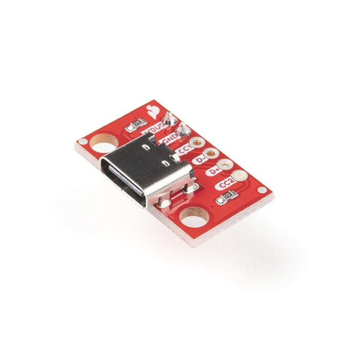 SparkFun USB-C Breakout - Horizontal (with Headers)