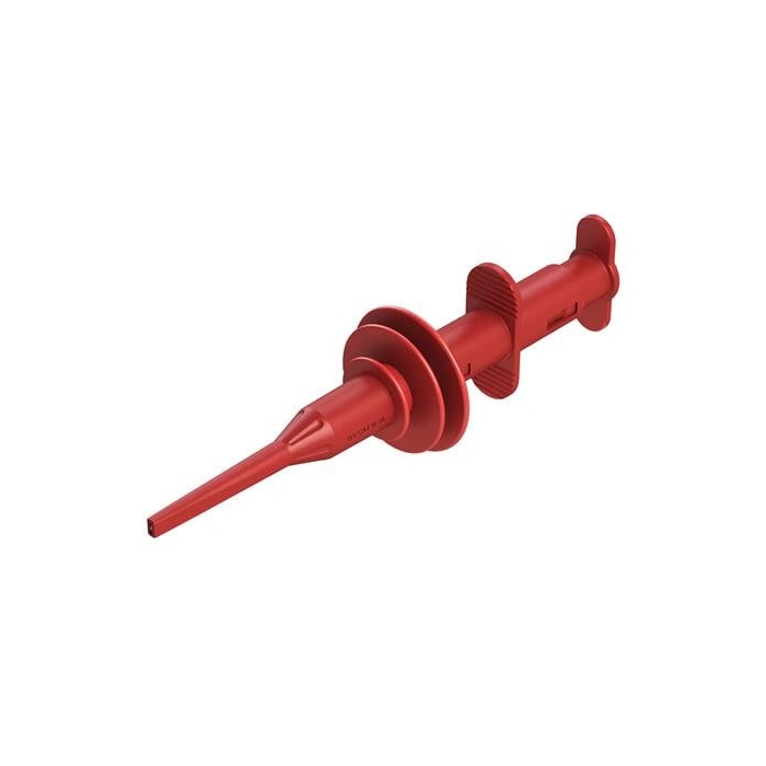 8kV Hook Clip w/ 4mm Sheathed Banana Jacks (Red)