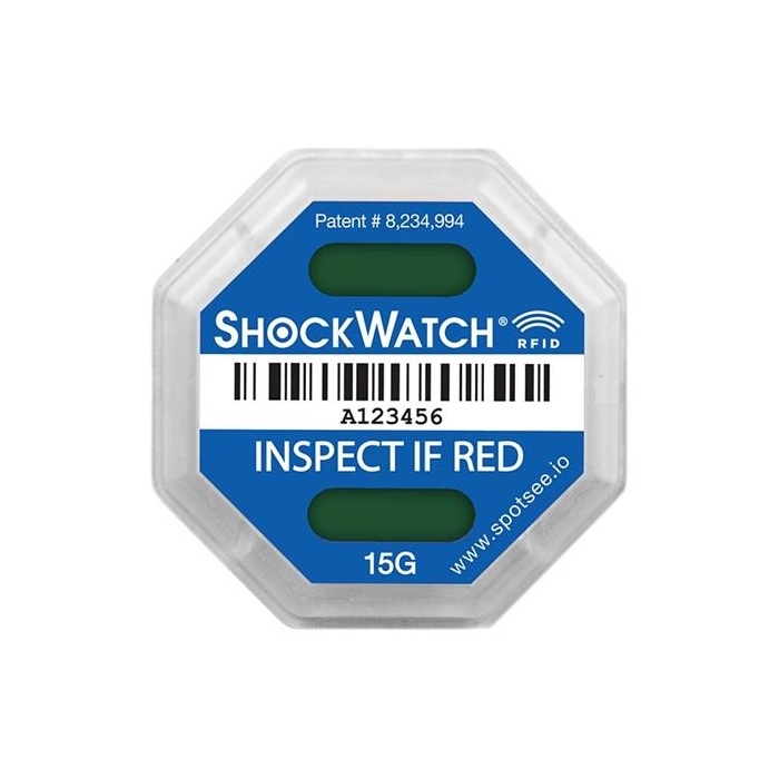 SpotSee ShockWatch RFID Impact Indicator - 10G (Teal)