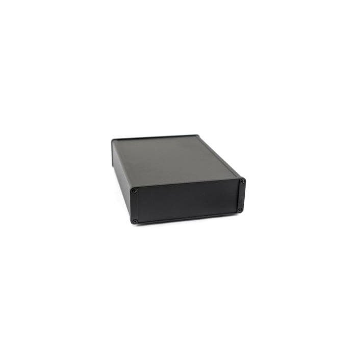 Shielded Extruded Aluminum Flanged Enclosure - 8.66x2.35x6.51 Black