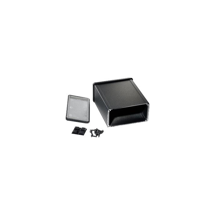 Shielded Extruded Aluminum Flanged Enclosure - 4.73x4.09x2.15 Black