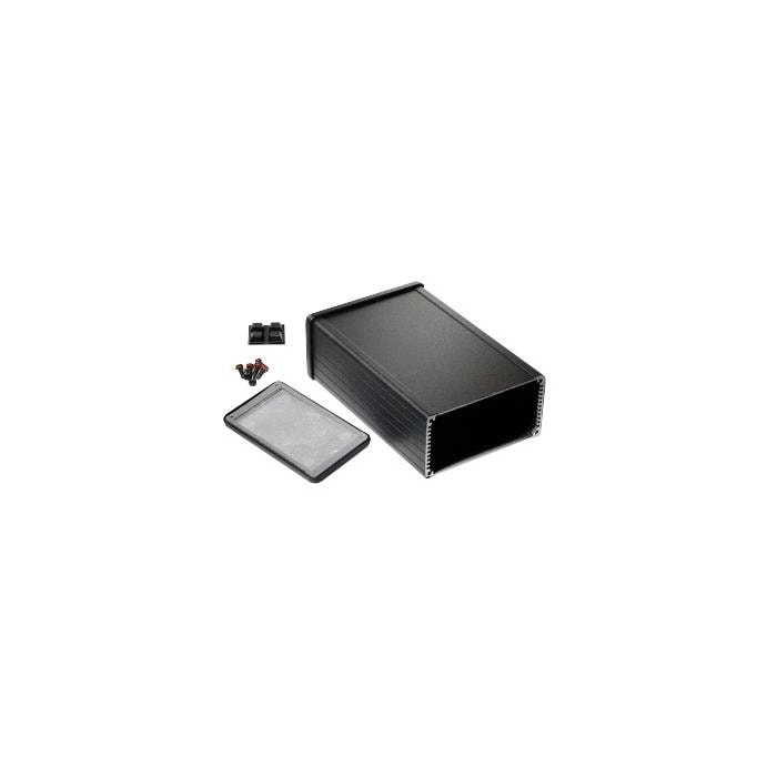 Shielded Extruded Aluminum Flanged Enclosure - 6.3x4.09x2.15 Black