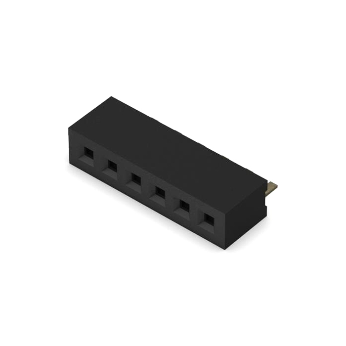 6-Pin Female Header, 1.0mm Pitch, Right Angle