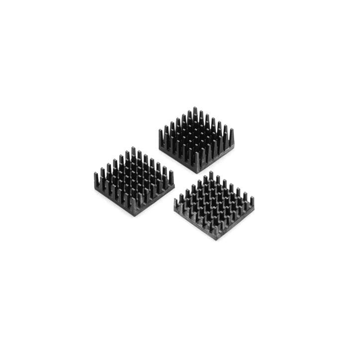 Heatsink - 25mm SQ, 6.35mm fin, Thermal Tape, Adhesive