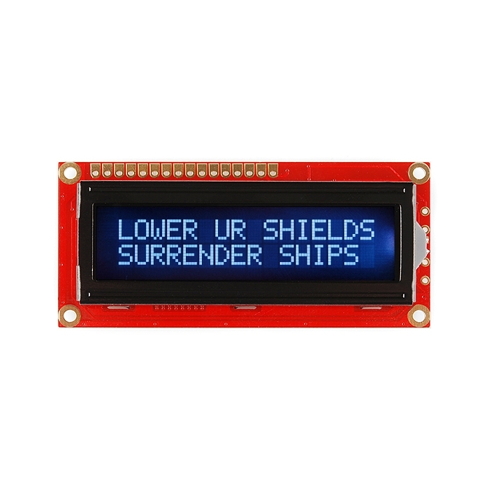 SparkFun Basic 16x2 Character LCD - White on Black, 5V (with Headers)