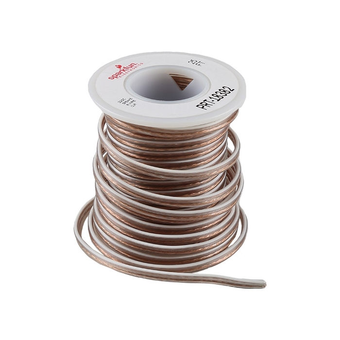 Hook-up Wire 2-Conductor - Clear (22AWG-7x30, Stranded, 25ft)