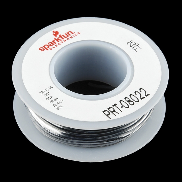 Hook-up Wire - Black (22 AWG) - SparkFun Electronics